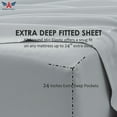 thumbnail image 4 of 24-INCH EXTRA DEEP POCKETS - 7 PC Split King Giza Sheets for Adjustable Bed - (Extra Pillowcases) 700-Thread-Count 100% Giza Cotton- 700TC Cotton- Silver Grey, 4 of 7