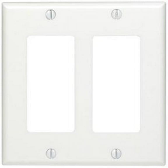 LEVITON  Residential-Grade Decora Wall Plates 2-gang white -