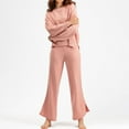 thumbnail image 5 of WTOBBY Women's Casual Knit Sweater and Wide Leg Pants Two-Piece Set, Loose Fit Comfortable Lounge Wear Outfit for Fall Winter, Fashionable Tracksuit with Soft Touch,Pink One Size, 5 of 6