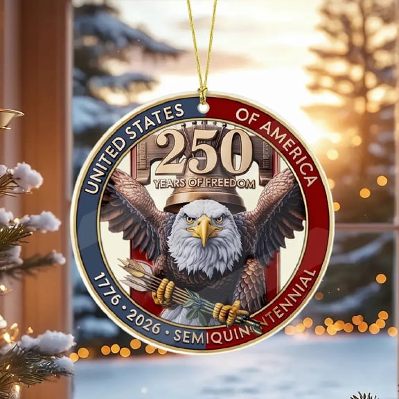 Classic 250th Anniversary Commemorative Decoration - Elegant Patriotic Keepsake for Mantel, Shelf, or Year-Round Display Case, Perfect for Honoring America's Ornament in Your Home