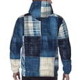 thumbnail image 3 of Bingfone Indigo Patchwork Quilt Men's Drawstring Hoodie Long Sleeve Pocket Sweatshirts-XX-Large, 3 of 6