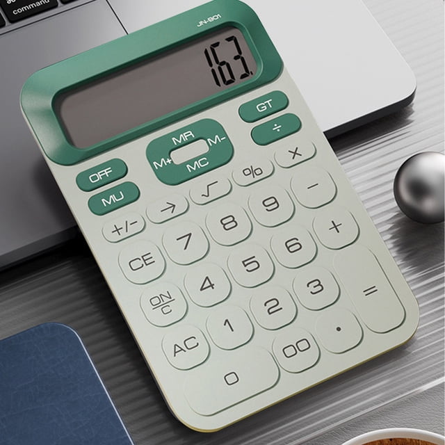 MORESEC Cute Calculator Small Portable Scientific Calculator For Students 12 Digits Mini Body Plastic Keys Non-slip Bottom Pad Clear Keys Todays Deals Clearance Sales, Green