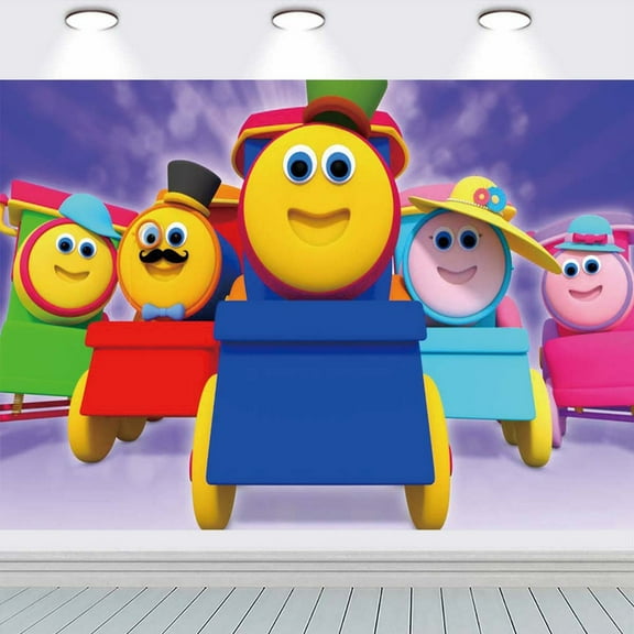 Bob the Train Party Supplies Background Backdrop Taspestry Banner Poster Decor Decorations