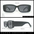 thumbnail image 3 of Womens Beveled Rectangle Mod Thick Plastic Fashion Sunglasses Burgundy - Smoke, 3 of 8