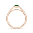 thumbnail image 2 of ANGARA Lab Grown 1 Ct Emerald-Cut Emerald Ring with Diamond Halo for Women in 14K Rose Gold (Size-7x5mm) | May Birthstone, Birthday, Anniversary, Jewelry Gift for Women | Lab-Grown Emerald Ring, 2 of 8