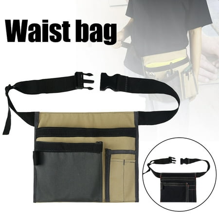 

Multi-Pocket Square Tool Belt Bag Portable Adjustable Canvas Storage Bag for Carpentering Gardening 28*25cm