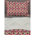 thumbnail image 3 of Geometric Comforter & Sham Bedding Set, Colorful Abstract Modernistic Funny Pattern with Rounds and Squares, 3 pcs Duvet Set Microfiber Filling Quilt, 5 Sizes, Pastel Pink Multicolor, by Ambesonne, 3 of 4