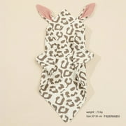 Newborn Baby Rabbit Cotton Muslin Comforter Sleeping Dolls Blanket Soft Soothe Appease Towel for Baby Bibs Burp Cloths Infant YRTZ0005leopard