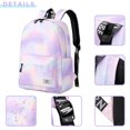 thumbnail image 5 of Mygreen Tie Dye Girls Backpack, Kid Backpacks for Girls Cute Lightweight Bookbag with Lunch Bag Galaxy Green Purple, 5 of 6
