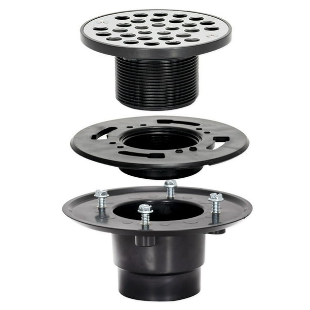 EZ-FLO 15342 ABS Low Profile Floor and Shower Drain, 2" x 3" Black
