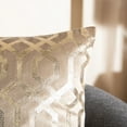thumbnail image 3 of SAFAVIEH Krema Geometric Decorative Pillow, 18" x 18", Taupe/Gold, 3 of 4