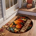 thumbnail image 5 of Thanksgiving Fall Decor Pumpkin Half Round Doormat Washable Semi Circle Rug Non Slip Half Moon Rug Floor Mat for Indoor Outdoor Bathroom Kitchen Fireplace Entryway Bath Holiday Decor, 5 of 6
