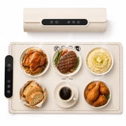 M Buder Food Warming Tray, Electric Warmer Mat with Adjustable Temperature and Timer, Portable Warmer for Party, Family Dinner, Residential, Beige