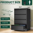 4 Drawer Lateral File Cabinet with Lock, File Cabinet for Home Office ...