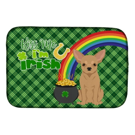

Gold Chihuahua St. Patrick s Day Dish Drying Mat 14 in x 21 in
