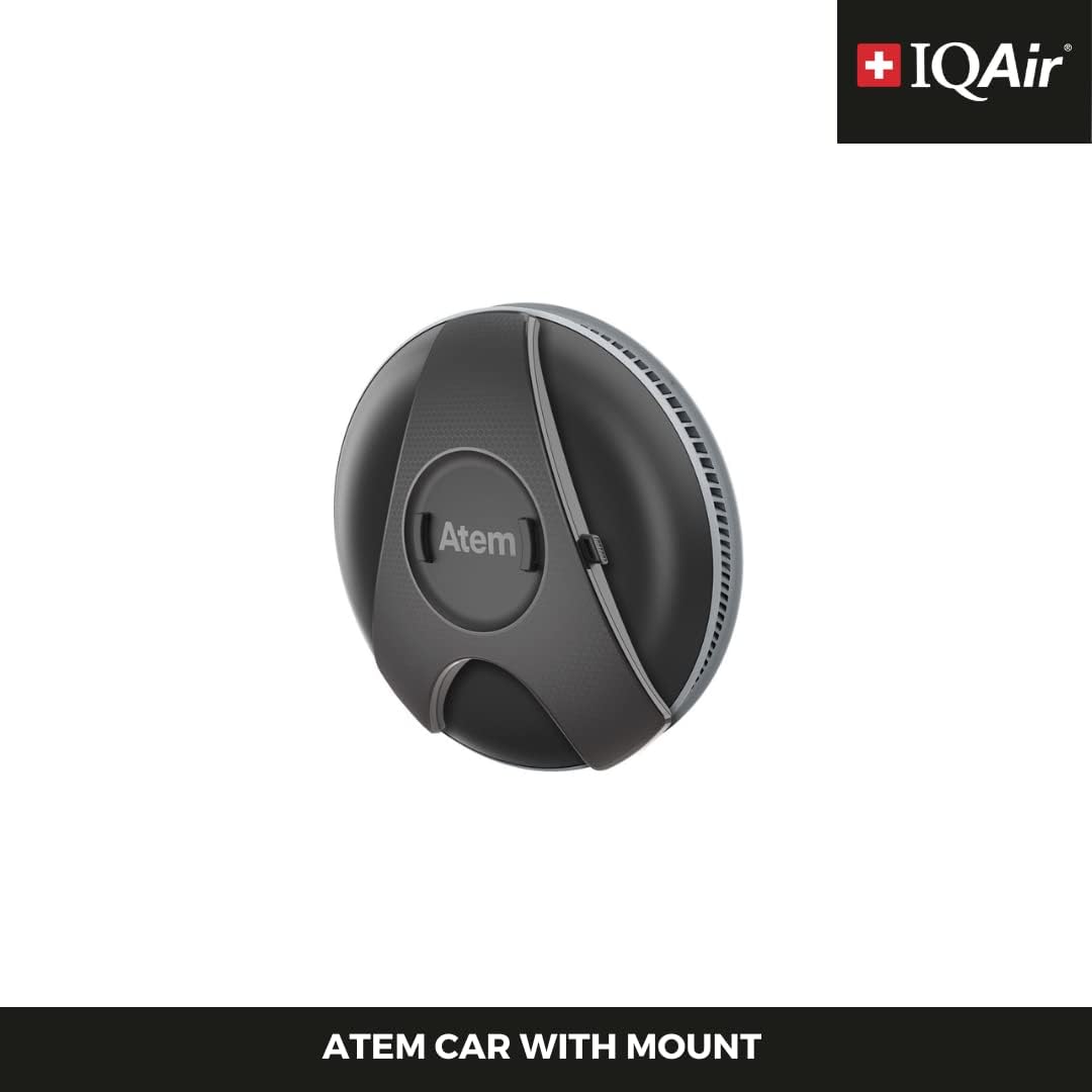 IQAir Atem Car Portable HEPA Air Purifier, Filters for Pollution, Odors, Gases, Car Fumes, and Asthma, Great for Travel or Daily Commute - image 5 of 10