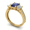 thumbnail image 2 of Clara Pucci 14K Yellow Gold 1.88ct Tanzanite Three-Stone Ring for Women, 2 of 8