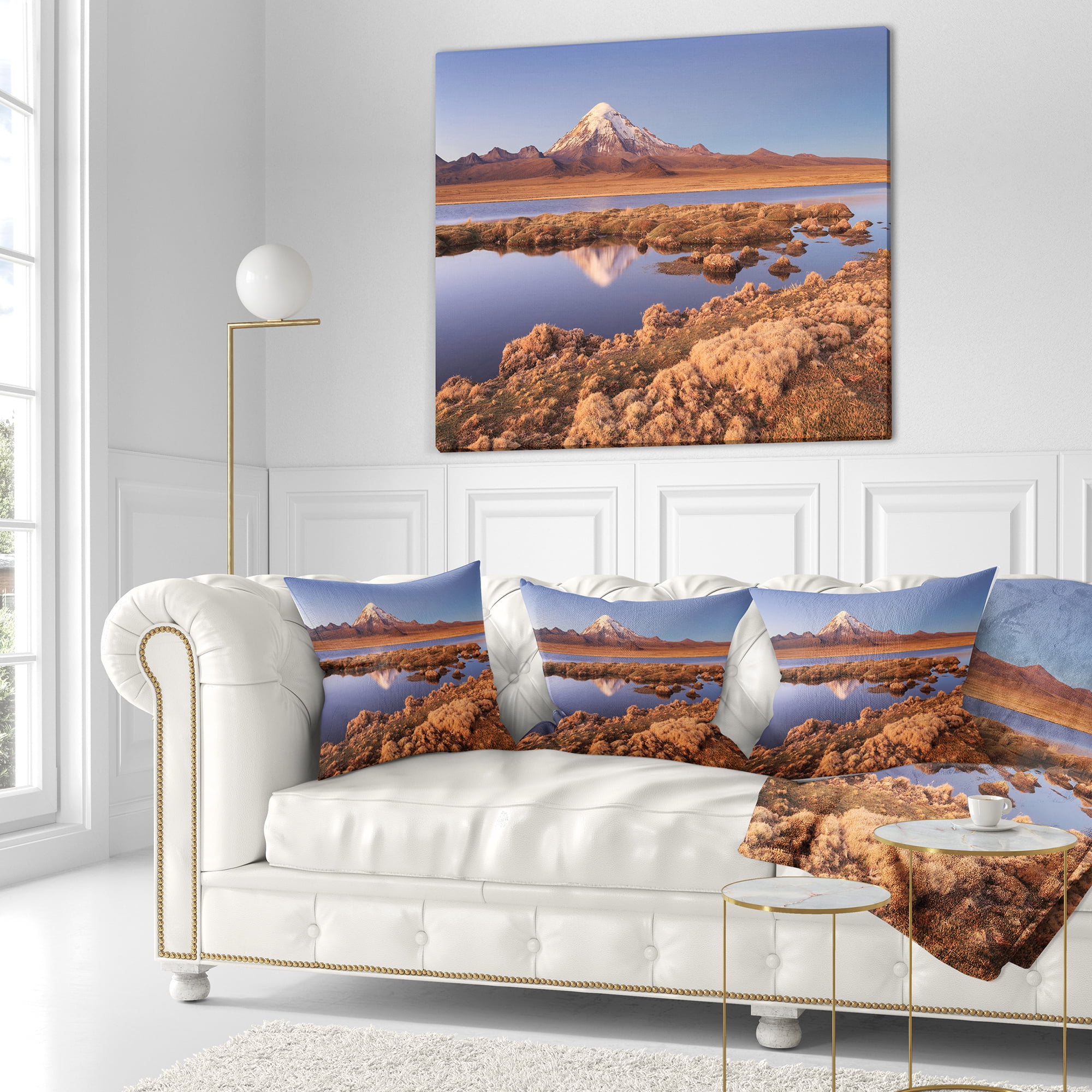 Designart Sajama National Park Bolivia - Landscape Printed Throw Pillow - 16x16