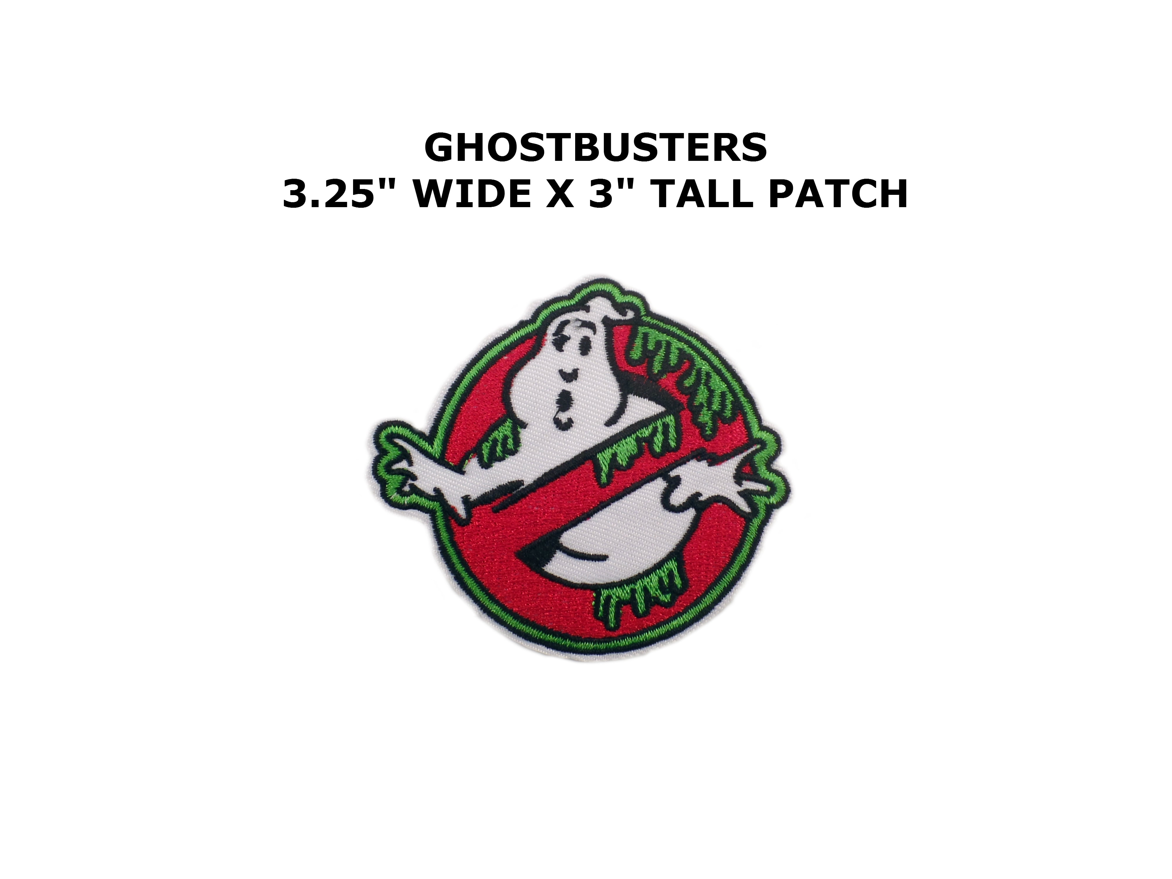 Adult Sized SLIMED Ghostbusters No Ghost Embroidered Patch  with Iron-On backing 