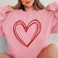 thumbnail image 6 of YOIAVAIOY Women Valentine's day Sweatshirts Couple Print Long Sleeve Crew Neck Casual Sweatshirt Winter Warm Pullover Tops Pink M, 6 of 6