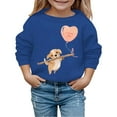 thumbnail image 1 of PMVFHDE Chandails en Molleton Col Rond Fille Automne et Hiver Saint-Valentin Imprimé Chiot à Capuche Bleu, 3-4 Ans, 1 of 4