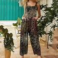 thumbnail image 3 of Aayomet Womens Jumpsuit Women Casual Boho Print Romper Pocket Rompers Long Playsuit Strap Button Jumpsuit Fashion Daily Jumpsuit,Brown XXL, 3 of 3