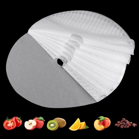 10pcs Round Silicone Dehydrator Sheets, Non Stick Silicone Mesh for Fruit Dehydrator, Tray Liner Reusable