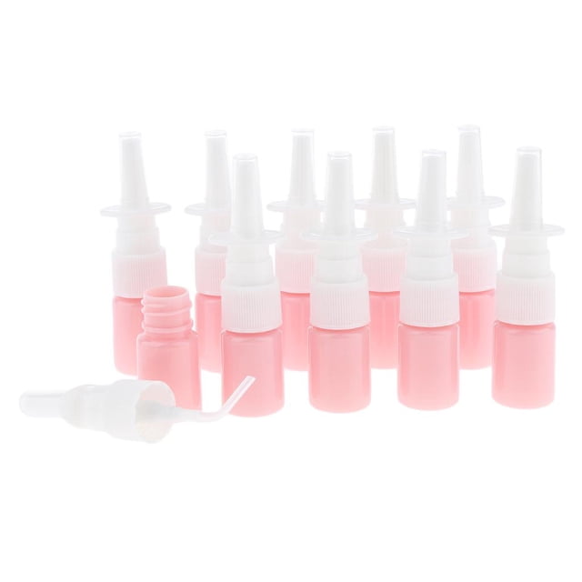 10 botellas vacías de espray nasal para maquillaje, agua, perfumes, aceites esenciales, 5 ml Rosado Colcomx Botellas de spray nasal