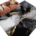 thumbnail image 2 of Area Rug for Living Room, Black Grey Marble Non-Slip Indoor Large Carpet for Bedroom/Dining Room, Modern Gradient Abstract Aesthetic Washable Low-Profile Rectangle Floor Runner Rugs - 5 x 8 Ft, 2 of 7