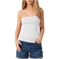 thumbnail image 2 of Ladies Solid Color Sleeveless Tube Top Casual Tight Top, 2 of 7