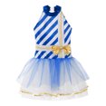 thumbnail image 3 of DPOIS Kids Girls Xmas Sleeveless Striped Ballet Tutu Dress Dancewear Christmas Party Candy Cane Costume Blue 10, 3 of 5
