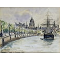 thumbnail image 2 of Pissarro, Camille 24x19 White Modern Wood Framed Museum Art Print Titled - London, St.Pauls Cathedral, 2 of 4