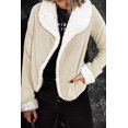 thumbnail image 1 of Women's Apricot Lapel Collar Fleece Open Front Coat, 1 of 14