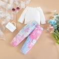 thumbnail image 4 of Sngxgn Girl's 2 Piece Outfits Long Sleeve Sweatshirt Legging Pants Set(White,110), 4 of 8