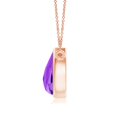 thumbnail image 2 of ANGARA Natural Pear-Shaped Amethyst Solitaire Necklace in 14K Rose Gold for Women (Size-6x4mm) | February Birthstone, Birthday, Anniversary, Jewelry Gift for Women | Natural Amethyst Necklace, 2 of 8