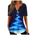 thumbnail image 2 of Women Short Sleeve Thin section Christmas gift Durable Loose Fitting Leisure Chiffon Fashion Sexy Lining Navy Trendy Short Sleeve Size 2XL, 2 of 6
