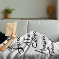 thumbnail image 3 of Best Friend Soft Flannel Fleece Throw Blanket, Like a 4 Leaf Clover Hard to Find Lucky to Have Floral Theme, Cozy Plush for Indoor and Outdoor Use, 50" x 60", Charcoal Grey White, by Ambesonne, 3 of 5