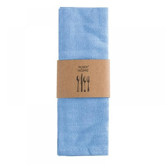 New Style Plain Cotton Linen Napkin Tea Cloth Hotel Restaurant Placemat Tablecloth Woven Linen Reusable Dinner Napkin