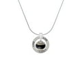 thumbnail image 2 of Delight Jewelry Two-tone Black Round Spinner Live Ring Charm Necklace, 18", 2 of 4