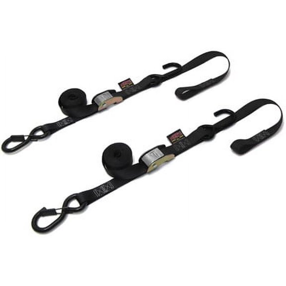 Powertye 1in. Soft-Tye Tie-Downs with Secure Hooks Black 23622-S