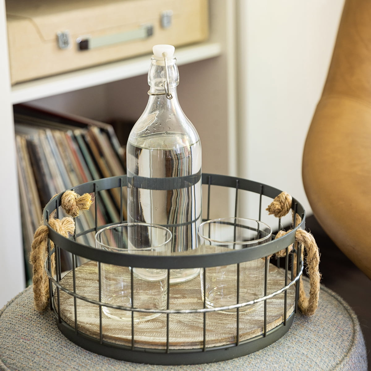 Stonebriar Collection Round Stackable Metal Wire and Wood Basket Set with  Rope Handles, 2 pc. at Tractor Supply Co.