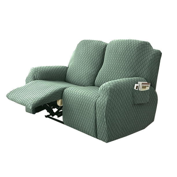 Nvzi Funda de sofá elástica de jacquard, funda de sofá reclinable de 2 plazas para sala de estar, fácil de instalar, lavable, protector de sofá para muebles (verde)