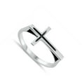 thumbnail image 4 of Beautiful High Polish Sideways Cross Ring .925 Sterling Silver Band Jewelry Female Male Size 5, 4 of 4