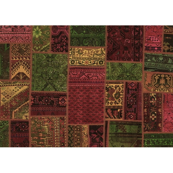 Ahgly Company Indoor Rectangle Oriental Brown Modern Area Rugs, 3' x 5'