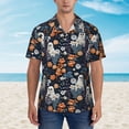 thumbnail image 2 of Fotbe Cute ghost in the flowers Camisa Hawaiana para Hombre Unisex – Camisa Casual de Verano con Botones de Manga Corta de Algodón y Lino,Large, 2 of 7