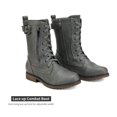 thumbnail image 2 of Botas de Combate Militares de Media Caña con Cordones Dream Pairs Gris Talla 5.5, 2 of 7
