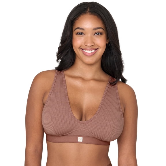 Kindly Yours Women’s So Comfy Wire-Free Rib Lounge Bra, Sizes S-XXXL
