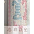 thumbnail image 6 of Easter Sheer Curtains 63 Inch Length 2 Panels Set Window Treatments, Colorful Polka Dot Bunny Vintage Pink Checkered Plaid Rod Pocket Semi Curtains for Living Room/Bedroom/Kitchen, 104"W x 63"L, 6 of 7