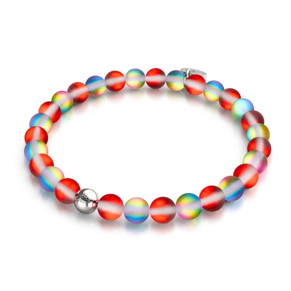 Pomegranate | Silver | Mermaid Glass Bead Bracelet