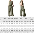 thumbnail image 2 of Completo Pantalone Lungo Conjunto de pantalones de 2 piezas para mujer, informal, de cintura alta, cuello redondo, cremallera, atuendo diario de alta costura Kuymtek Verde Militar L para Mujer, 2 of 5